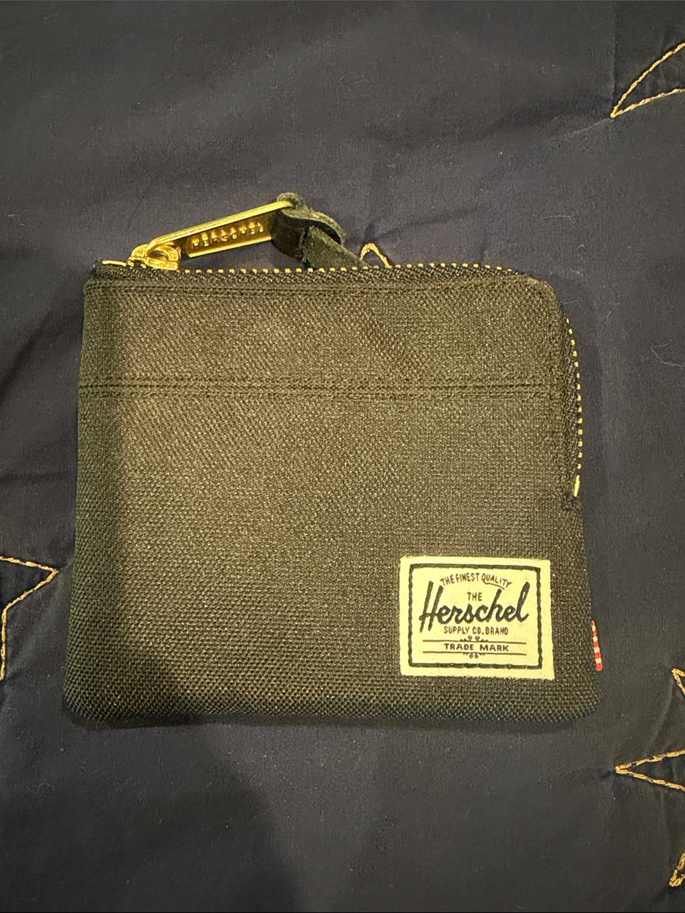 Herschel Supply Company Black Card & Key Holder Wallet with Gold Zipper